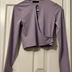 Purple crop top.